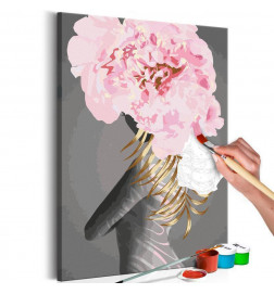 DIY-kuva alastomalla tytöllä, jolla on kukkia
