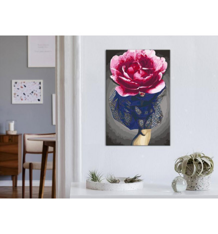 DIY glezna Seminude meitene ar ziediem Cm. 40x60