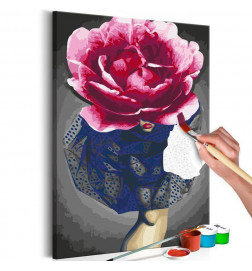 DIY Painting Seminude Girl with Flowers Cm 40x60