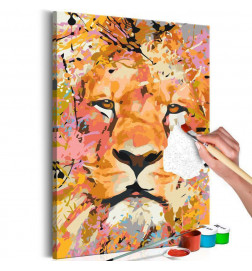 DIY canvas painting - Watchful Lion