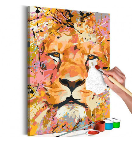 Cuadro para colorear - Watchful Lion