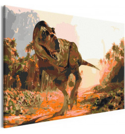 DIY schilderij met een boze dinosaurus cm. 60x40
