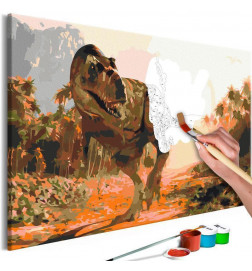 DIY maalaus vihainen dinosaurus cm. 60x40