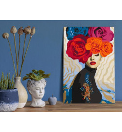 „Pasidaryk pats“ tapyba moteris su rožėmis ant galvos cm. 40x60