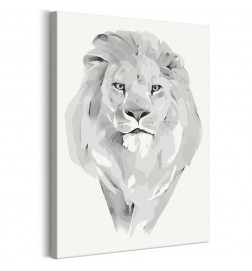 Quadro fai da te. con un leone grigio. cm.40x60
