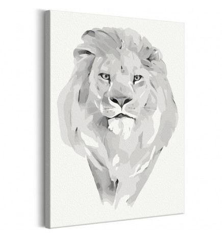 Musta ja valkoinen leijona DIY neliö cm.40x60