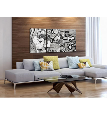 pictură cu fată în alb și negru Arredalacasa cm.120x60