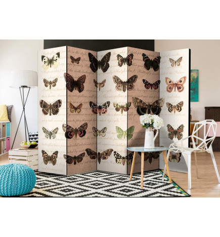 Room Divider - Retro Style: Butterflies II