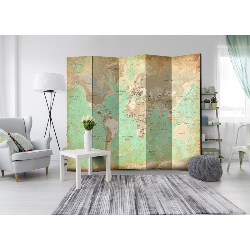 128,00 € Paravent - Turquoise World Map