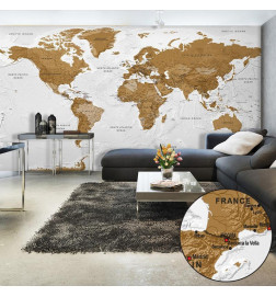 Mural de parede - World Map: White Oceans II