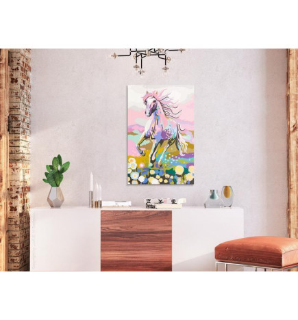 DIY foto met roze paardencm.40x60