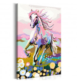 DIY foto met roze paardencm.40x60