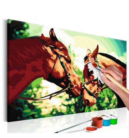 DIY canvas painting - Two Horses