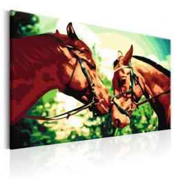 DIY canvas painting - Two Horses