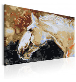 Kuva valkoisella hevosella cm.60x40 arredalacasa