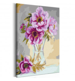 DIY panel met paarse bloemen 40x60 cm. ARREDALACASA