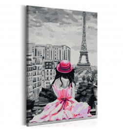 „Pasidaryk pats“ tapyba su mergina Paryžiuje cm. 40x60 Įrenkite savo namus