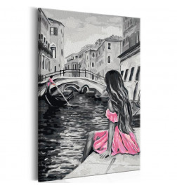Malen nach Zahlen - Venedig (Mädchen in einem rosa Kleid)