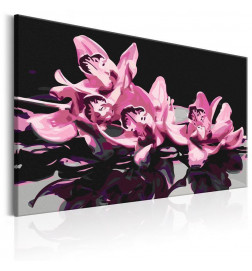 Quadro fai da te. con dei fiori viola cm. 60x40 - Arredalacasa
