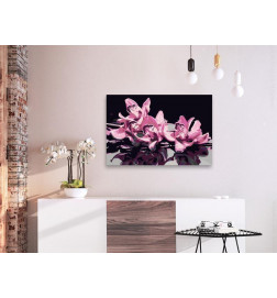 DIY canvas painting - Pink Orchid (Black Background)