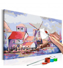 DIY glezna ar mājām uz jūras cm. 60x40 Iekārtojiet savu māju