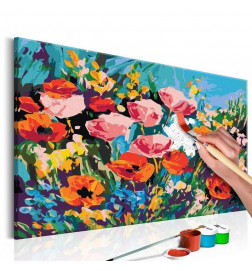 DIY neliö värikkäitä kukkia cm.60x40 - Arredalacasa