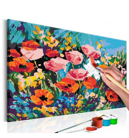 DIY glezna ar krāsainiem ziediem cm. 60x40 — iekārtojiet savu māju
