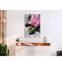 DIY neliö vaaleanpunaisia kukkia 40x60 cm.ARREDALASA