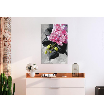 DIY plein met roze bloemen 40x60 cm. ARREDALACASA
