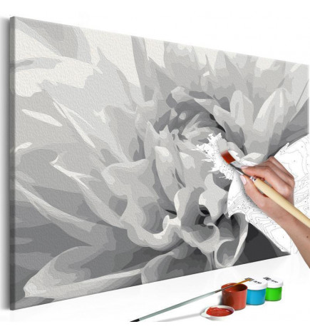 DIY canvas painting - Black & White Flower