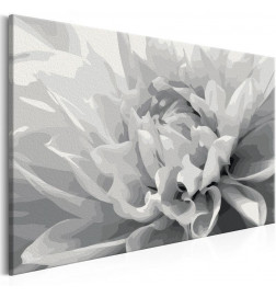 DIY poslikava s črno-belimi rožami cm. 60x40