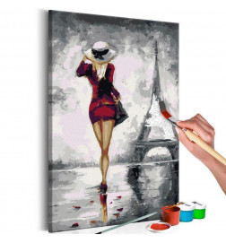 DIY canvas painting - Parisian Girl