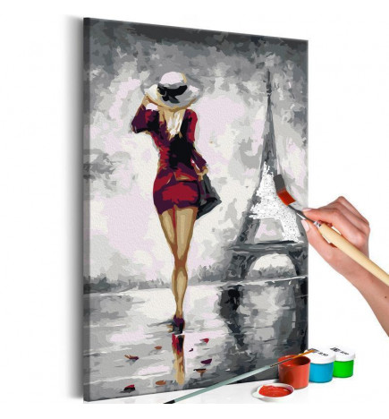 Naredi sam slikanje z žensko v Parizu cm. 40x60 Opremite svoj dom