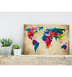Quadro pintado por você - World Map (Colourful)