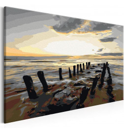 DIY canvas painting - Beach (Sunrise)