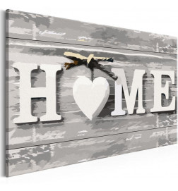 DIY canvas painting - Home (Letters)