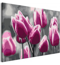 Cuadro para colorear - Campo de tulipanes
