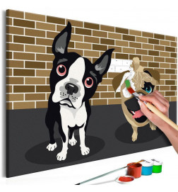 DIY panel met twee honden. 60x40