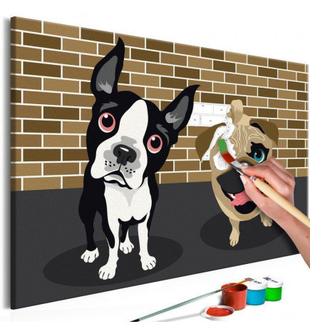 „Pasidaryk pats“ tapyba su dviem šunimis cm. 60x40 - ĮRENGITE NAMUS