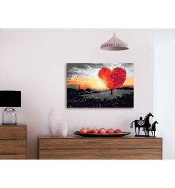 DIY glezna ar romantisku koku ar sirdi cm. 60x40