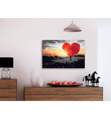 Quadro pintado por você - Heart-Shaped Tree (Sunrise)