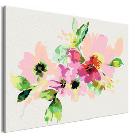 DIY canvas painting - Colourful Flowers