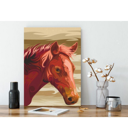 DIY canvas painting - Brown Horse