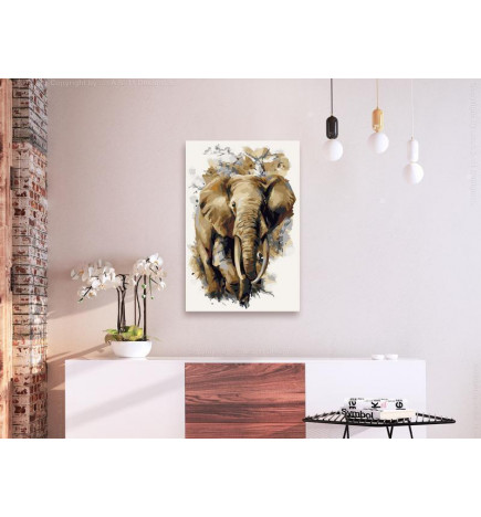 DIY panel met een olifant cm.40x60 ARREDALACASA
