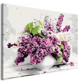 DIY canvas painting - Vase and Flowers