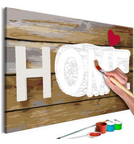 DIY canvas painting - Home with Heart