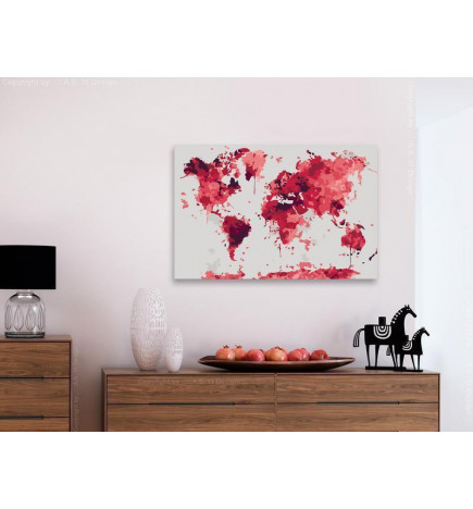 DIY glezna ar violetu globusu cm. 60x40 Iekārtojiet savu māju