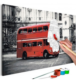 Square DIY met een bus in Londen. 60x40