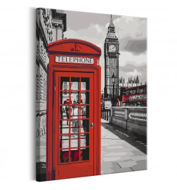 DIY canvas painting - Telephone Booth