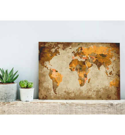 Quadro pintado por você - Brown World Map